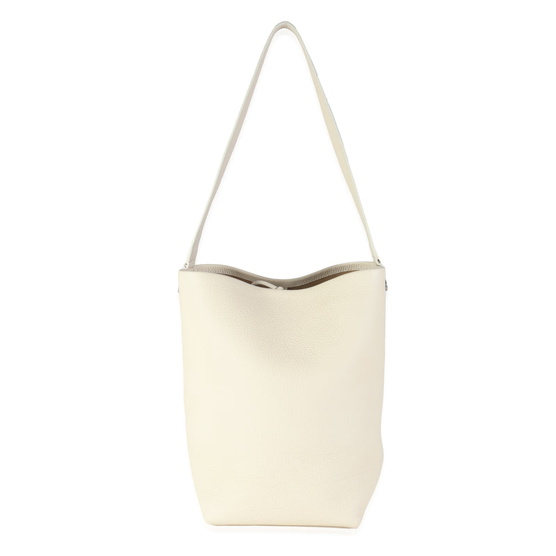 Ivory Grained Calfskin Medium NS Tote Hook Bag