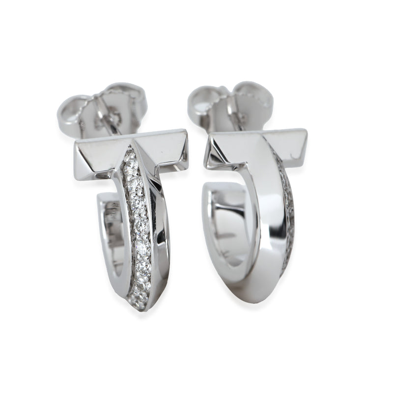 Tiffany T Diamond Earrings in 18k White Gold 0.4 CTW