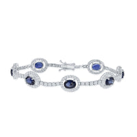 Sapphire & Diamond 7 Station Bracelet (7.20 CTW Sapphires)