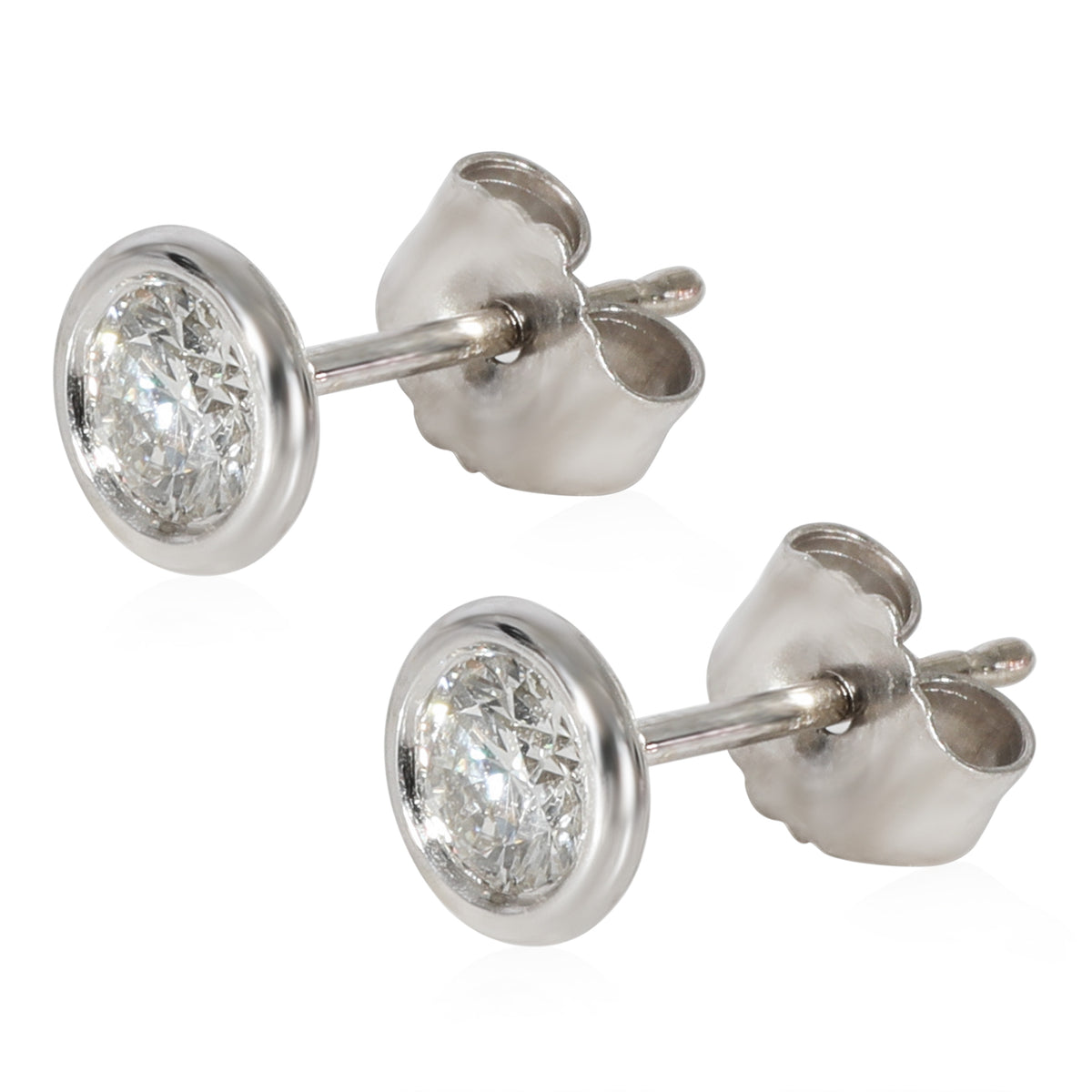 Diamond Bezel Stud Earrings in 14K White Gold (1/2 CTW)