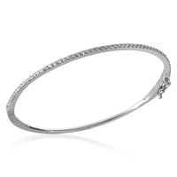 Prong Set Diamond Hinged Bangle in 14K White Gold 0.65 CTW