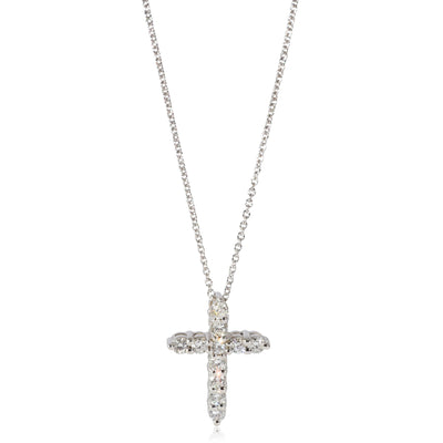 Diamond Cross Necklace in 14K White Gold 0.5 CTW