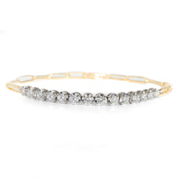 Diamond Paperclip Bracelet in 14K Yellow Gold 1 CTW