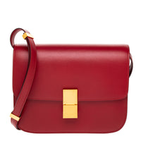 Red Smooth Calfskin Medium Classic Box Bag