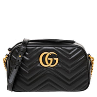 Black Matelasse Calfskin GG Marmont Mini Bag