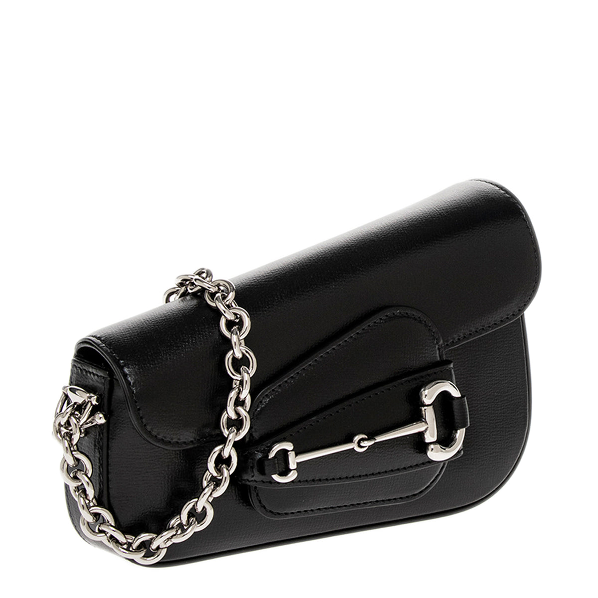 Black Leather Horsebit 1955 Mini Shoulder Bag