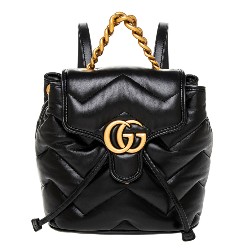 Black Matelasse Calfskin GG Marmont Mini Backpack