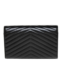 Black Quilted Lambskin Cassandre Chain Wallet