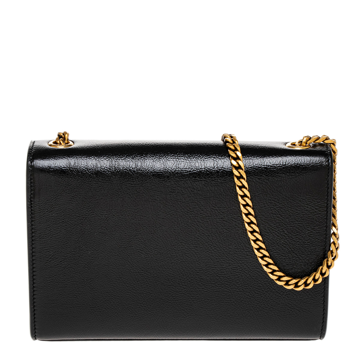 Black Shiny Grained Leather Small Kate