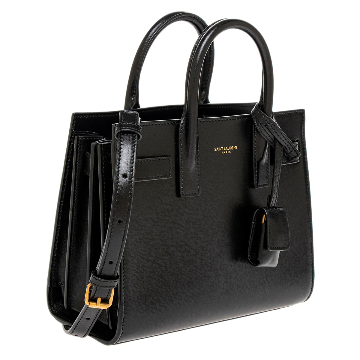 Black Smooth Leather Nano Classic Sac De Jour