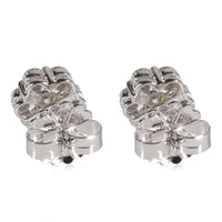 Diamond Cluster Earrings in 14K White Gold 1.37 CTW