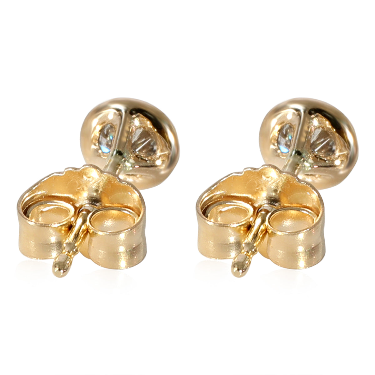 Diamond Bezel Stud Earrings in 14K Yellow Gold 0.62 CTW