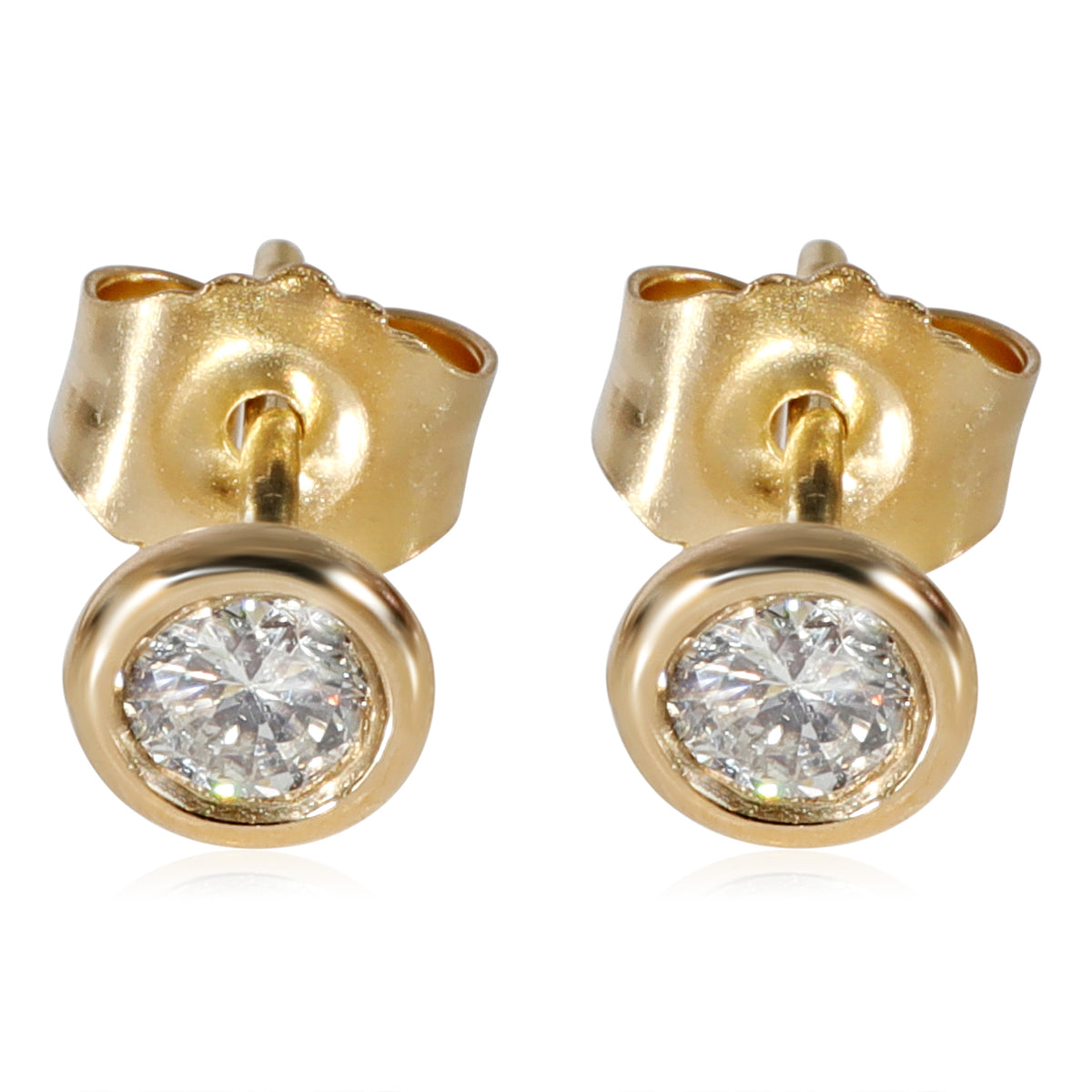 Diamond Bezel Stud Earrings in 14K Yellow Gold 0.62 CTW