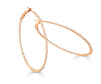 Diamond Skinny Hoop Earrings in 14K Rose Gold (0.68 CTW)