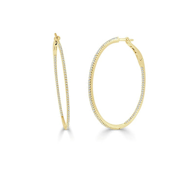 Diamond Hoop Earrings in 14K Yellow Gold (0.57 CTW)