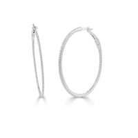 Diamond Hoop Earrings in 14K White Gold (0.57 CTW)