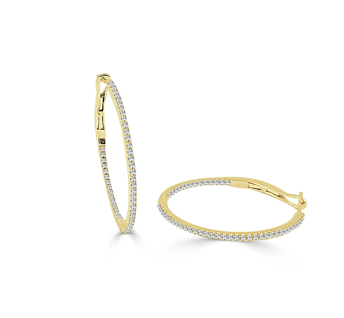 Diamond Hoop Earrings in 14K Yellow Gold (0.25 CTW)