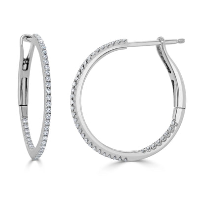 Diamond Hoop Earrings in 14K White Gold (0.25 CTW)