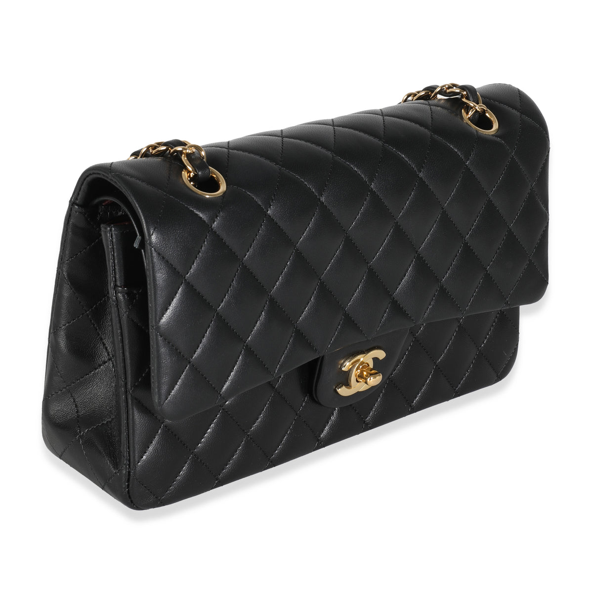 Black Quilted Lambskin Medium Classic Double Flap Bag