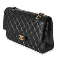 Black Quilted Lambskin Medium Classic Double Flap Bag