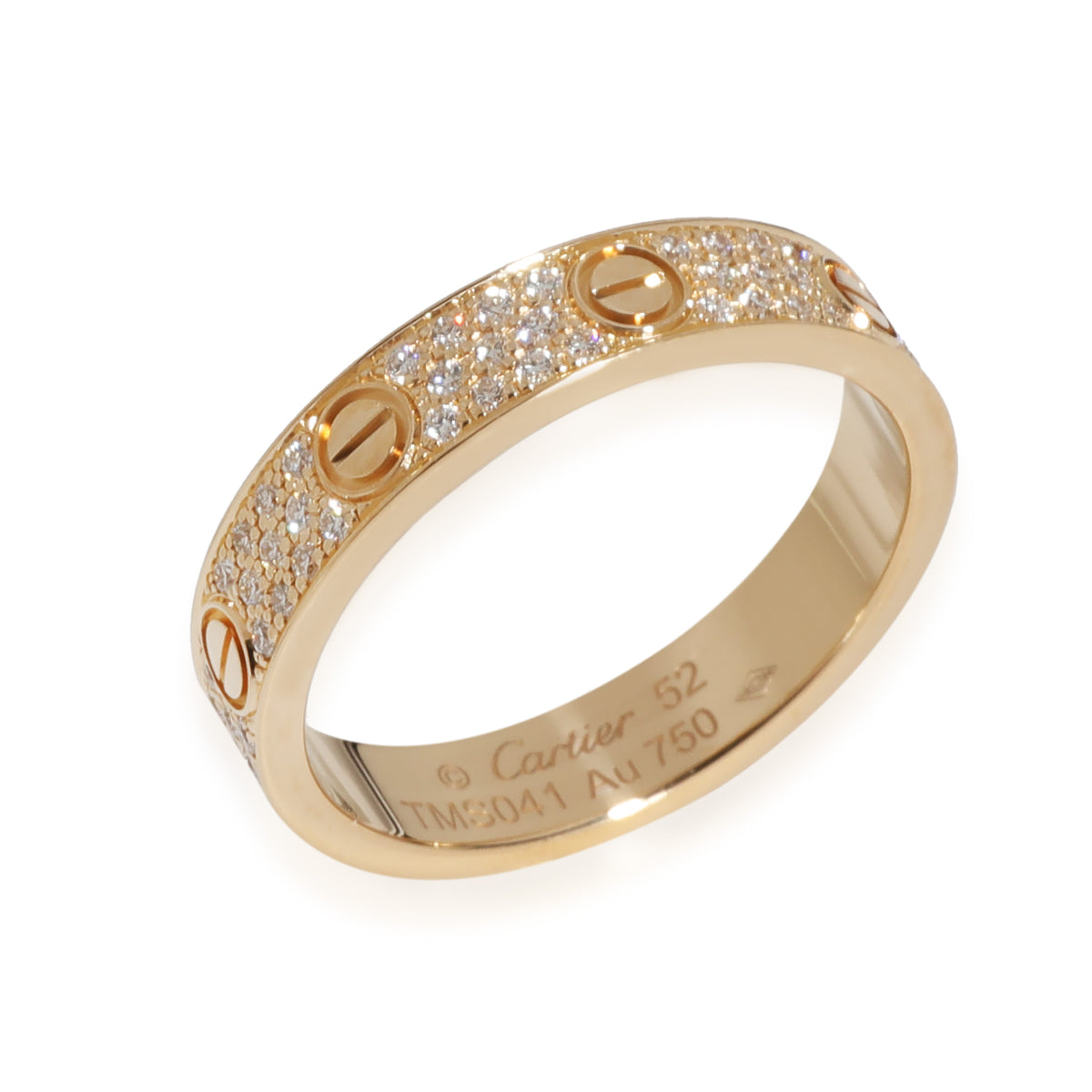 Love Ring, Small Model, Paved (Yellow Gold)