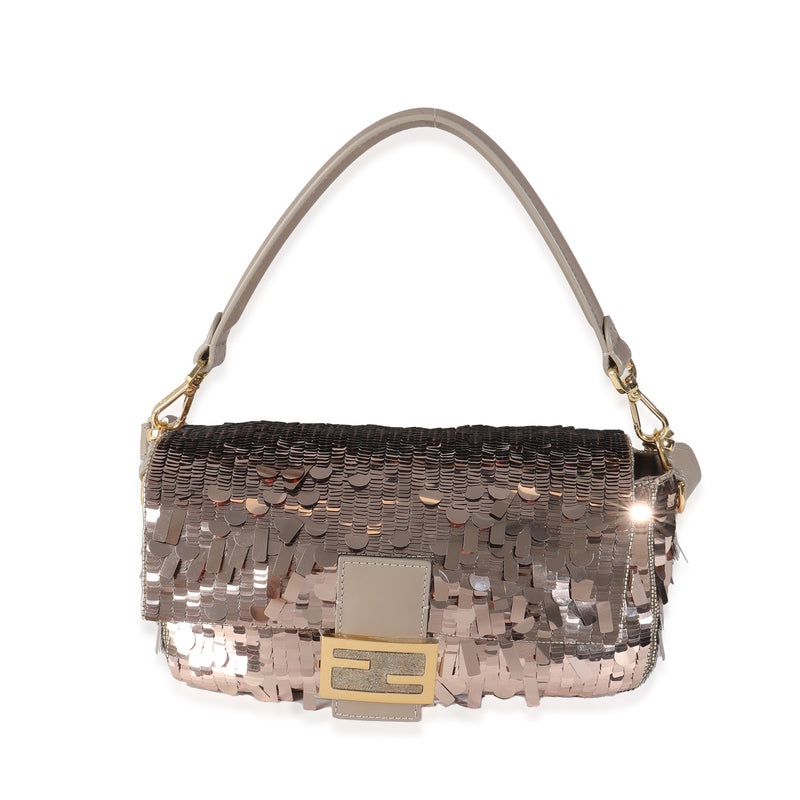 Tortora Sequin Paillettes Vitello Grace Sex And The City Baguette