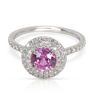 Tiffany & Co. Soleste Pink Sapphire & Diamond Ring in Platinum