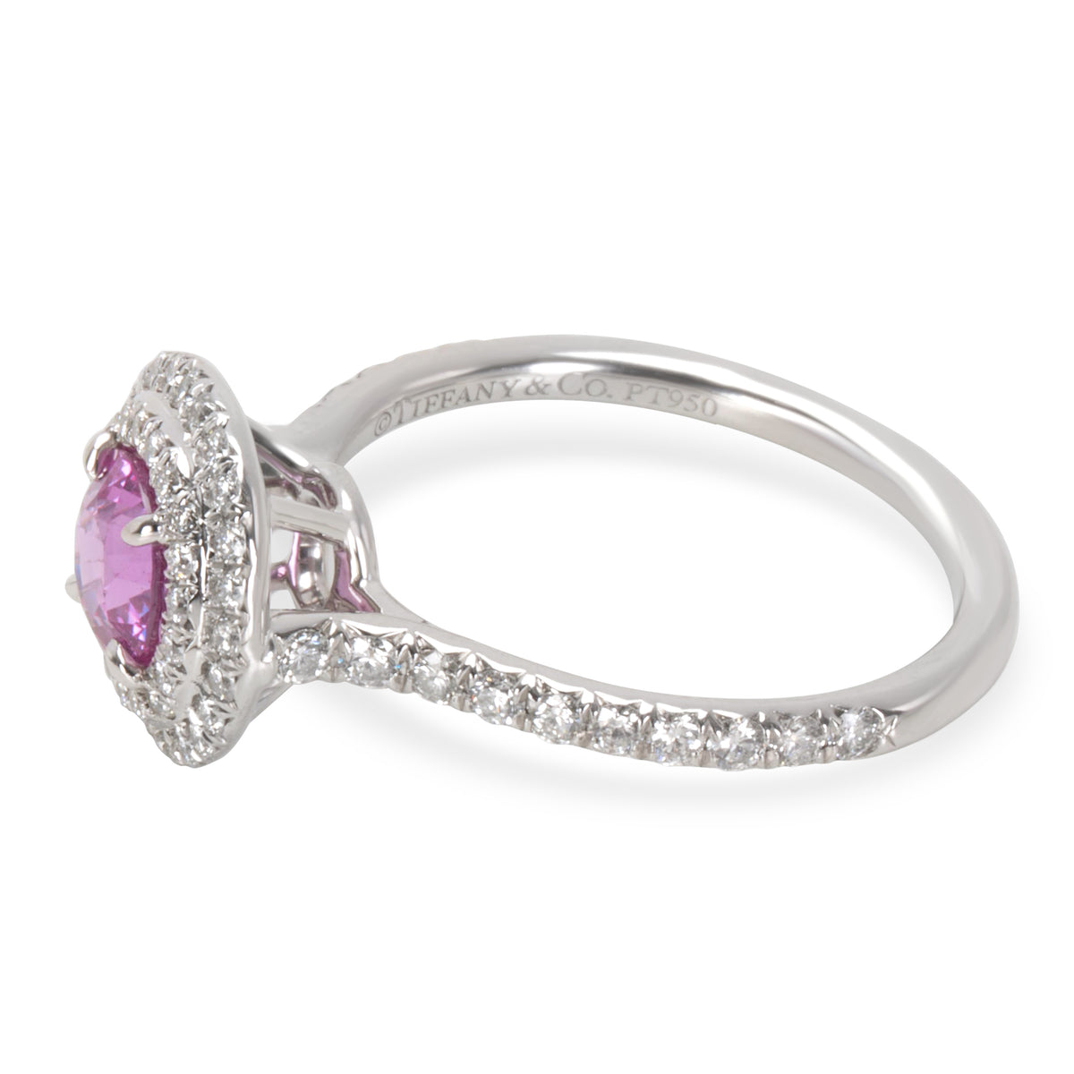 Tiffany & Co. Soleste Pink Sapphire & Diamond Ring in Platinum