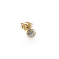 GIA Certified Fancy Light Blue Diamond Single Stud in 14K Yellow Gold 0.14 CT