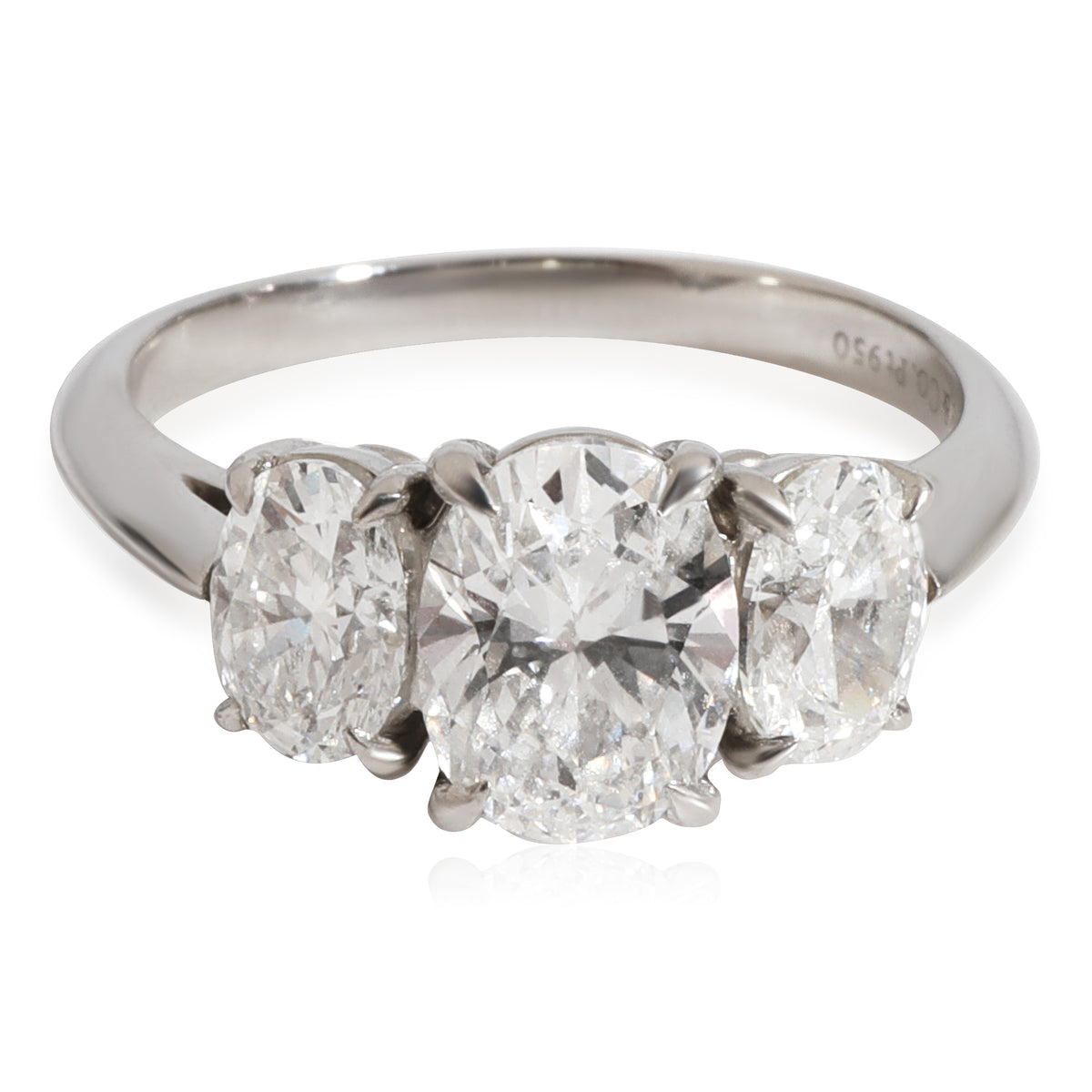 Tiffany & Co. Three Stone Diamond Engagement Ring in Platinum E VS1 1.70 CTW