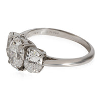 Tiffany & Co. Three Stone Diamond Engagement Ring in Platinum E VS1 1.70 CTW