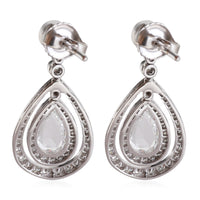 Rose Cut Diamond Drop Earring in Platinum G-H VS 2.00 CTW