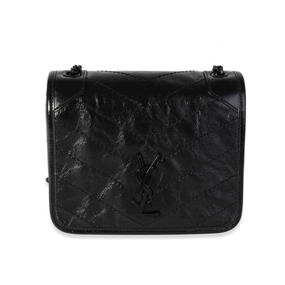 Saint Laurent Black Quilted Vintage Calfskin Niki Chain Wallet