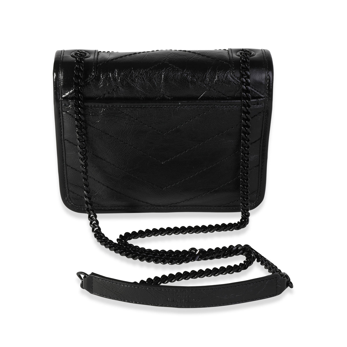 Saint Laurent Black Quilted Vintage Calfskin Niki Chain Wallet