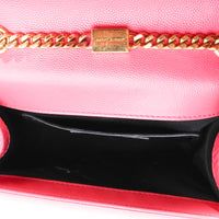 Hot Pink Grain De Poudre Small Kate Chain Bag