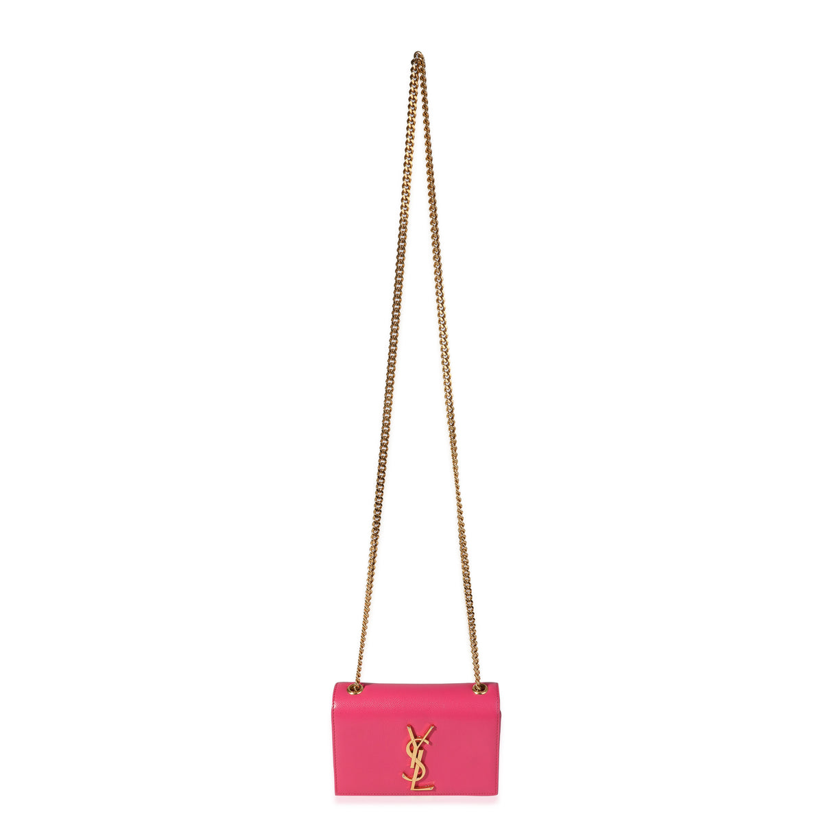 Hot Pink Grain De Poudre Small Kate Chain Bag