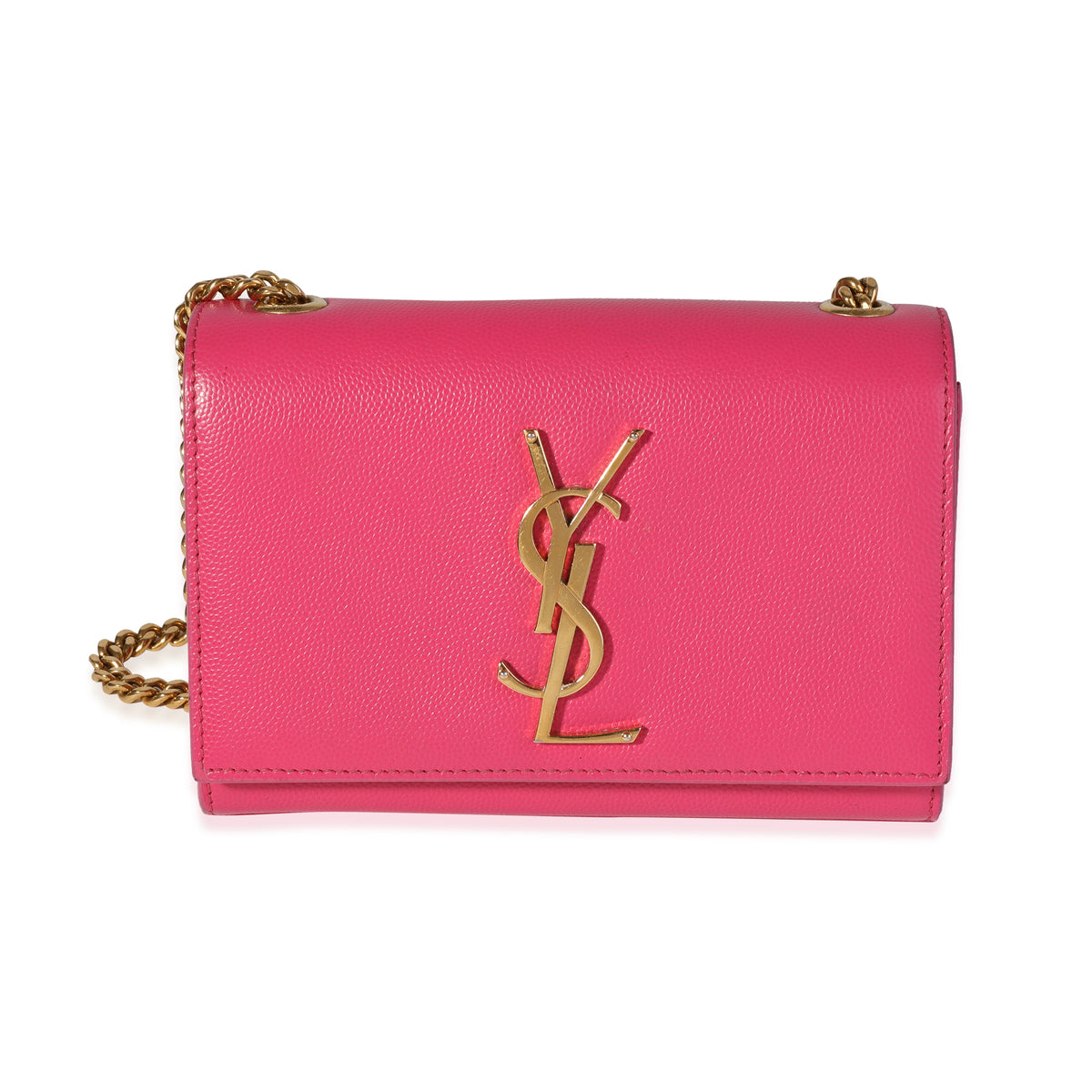 Hot Pink Grain De Poudre Small Kate Chain Bag