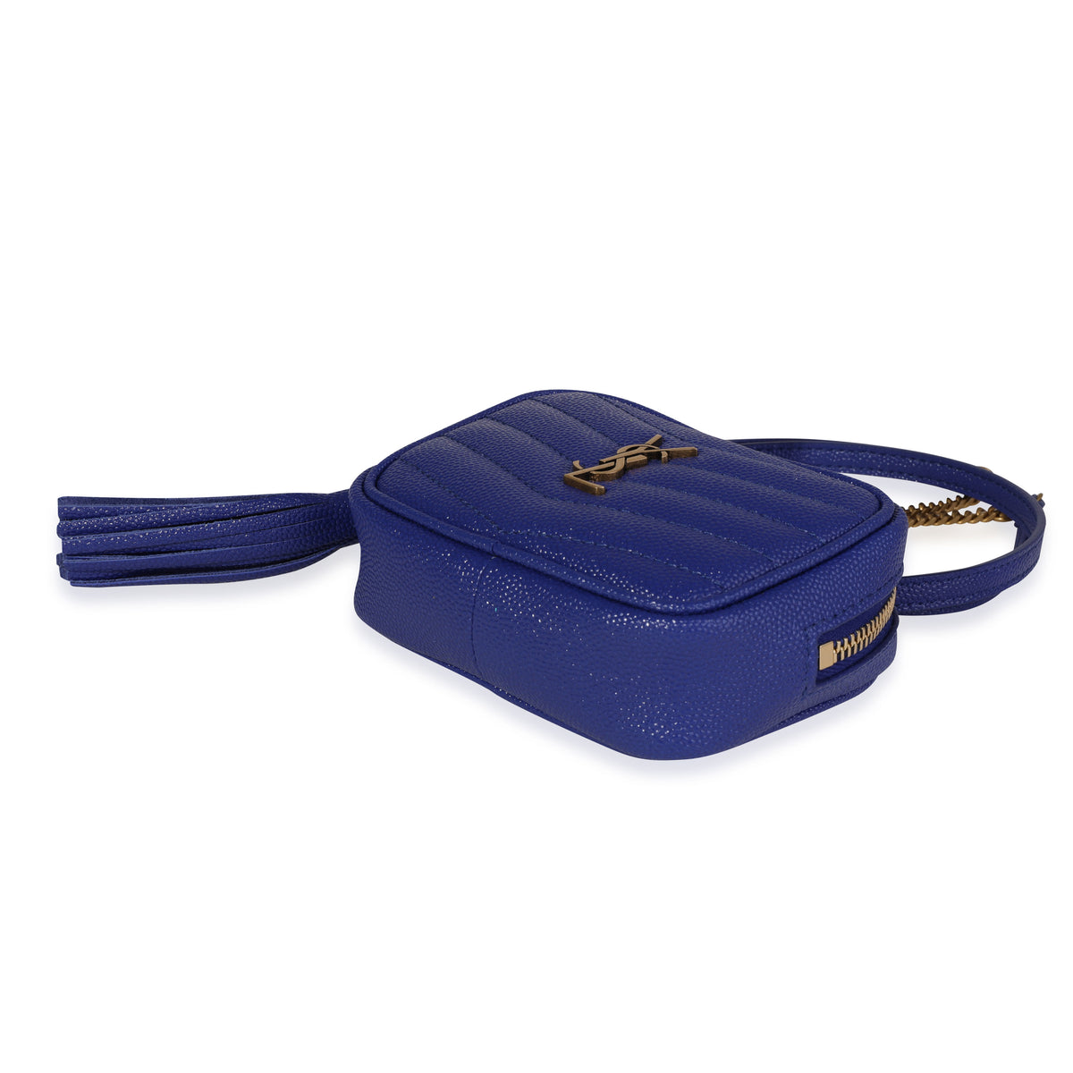 Saint Laurent Bleu Saphir Grain De Poudre Matelassé Lou Baby Bag