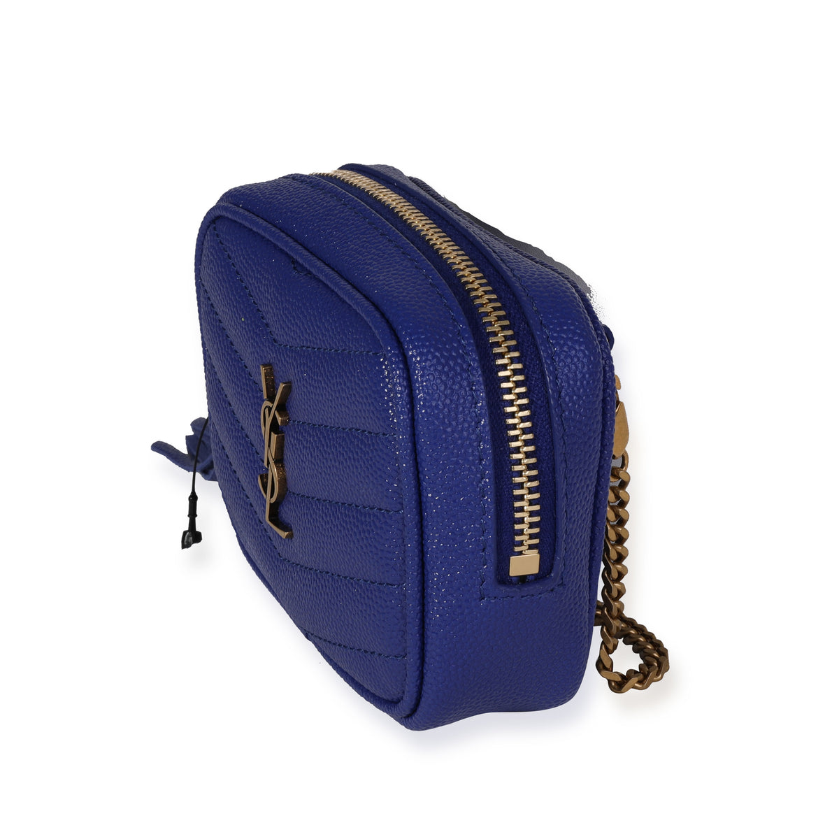 Saint Laurent Bleu Saphir Grain De Poudre Matelassé Lou Baby Bag