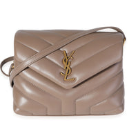 Saint Laurent Taupe Matelassé Leather Loulou Toy Bag