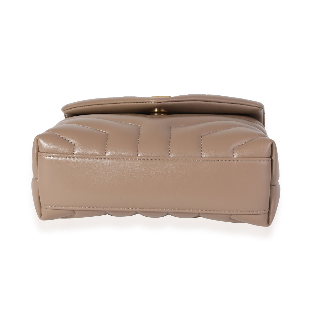 Saint Laurent Taupe Matelassé Leather Loulou Toy Bag