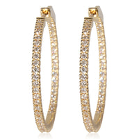 Diamond Inside Out Hoop Earring in 18k Yellow Gold (1.03 CTW)