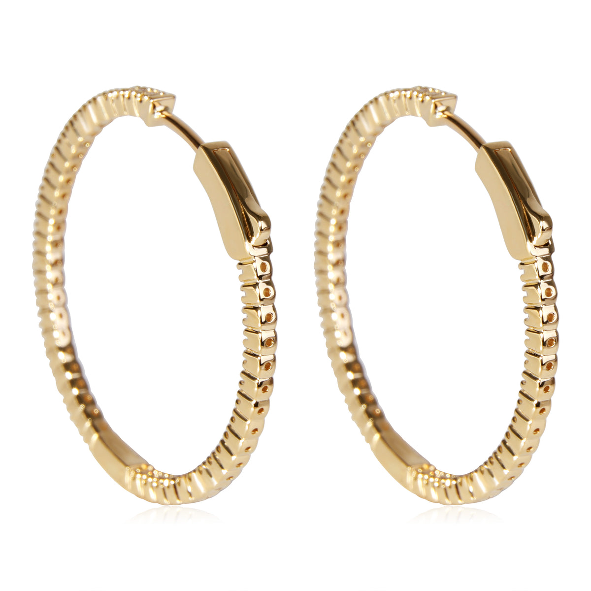 Diamond Inside Out Hoop Earring in 18k Yellow Gold (1.03 CTW)